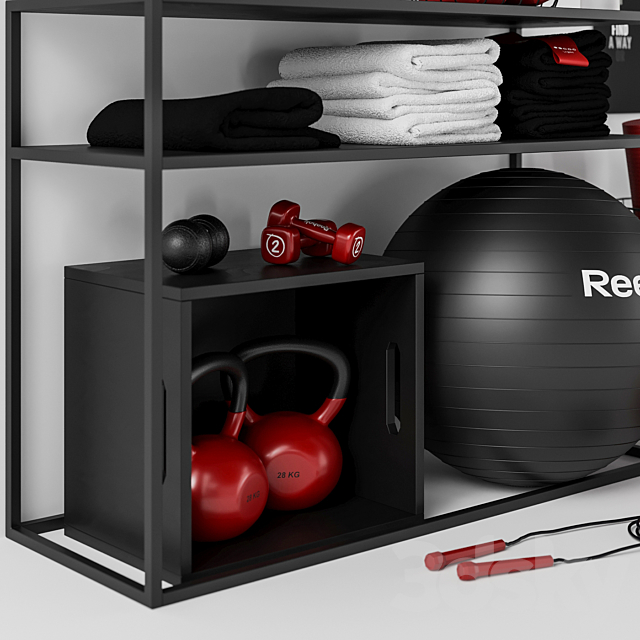 Red and black sports set 3DS Max Model - thumbnail 5