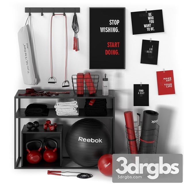 Red and black sports set 3dsmax Download - thumbnail 1