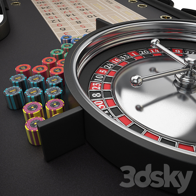 Roulette Table Casino 3DS Max Model - thumbnail 2