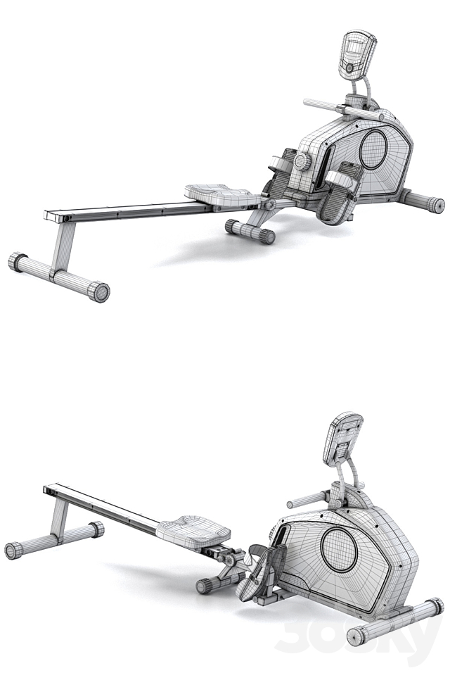 Rowing machine Xterra ERG 200 3DS Max Model - thumbnail 7