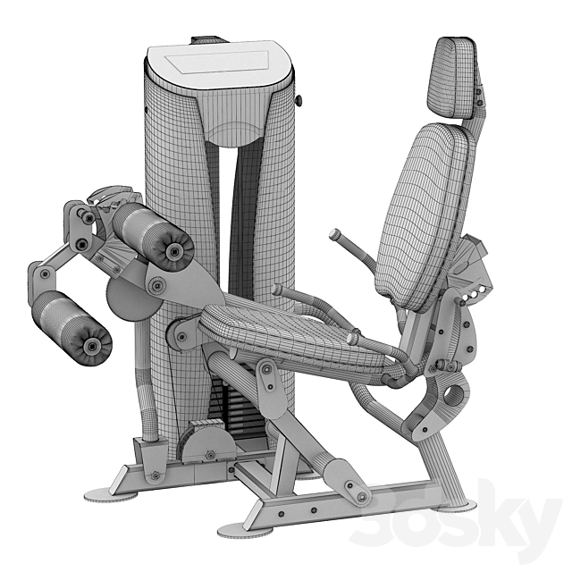 RS-1402 LEG CURL 3DS Max Model - thumbnail 7