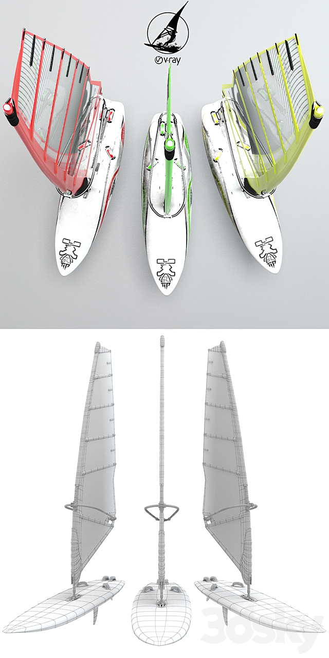 Sailboards Sailboard 3DS Max Model - thumbnail 2