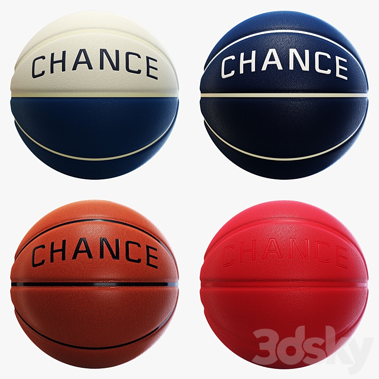 Set of chanse basketballs 3DS Max Model - thumbnail 1