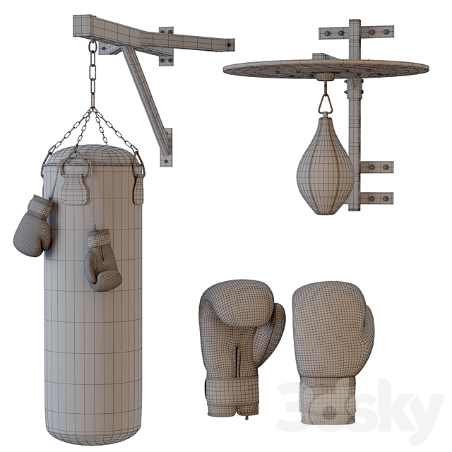 Set Punching bag and gloves from ROX_2 3DS Max Model - thumbnail 6