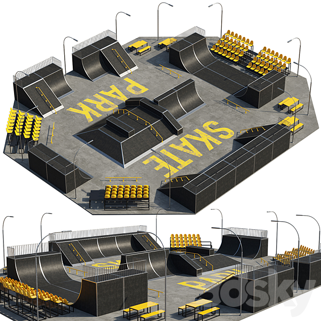 Skate park 3DS Max Model - thumbnail 2