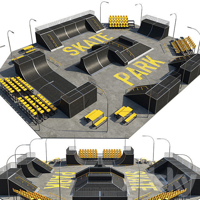 Skate park 3DS Max Model - thumbnail 3