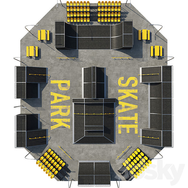 Skate park 3DS Max Model - thumbnail 4