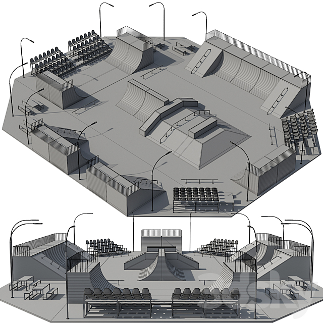 Skate park 3DS Max Model - thumbnail 5