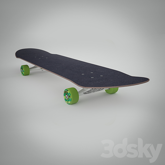 skateboard 3DS Max Model - thumbnail 2