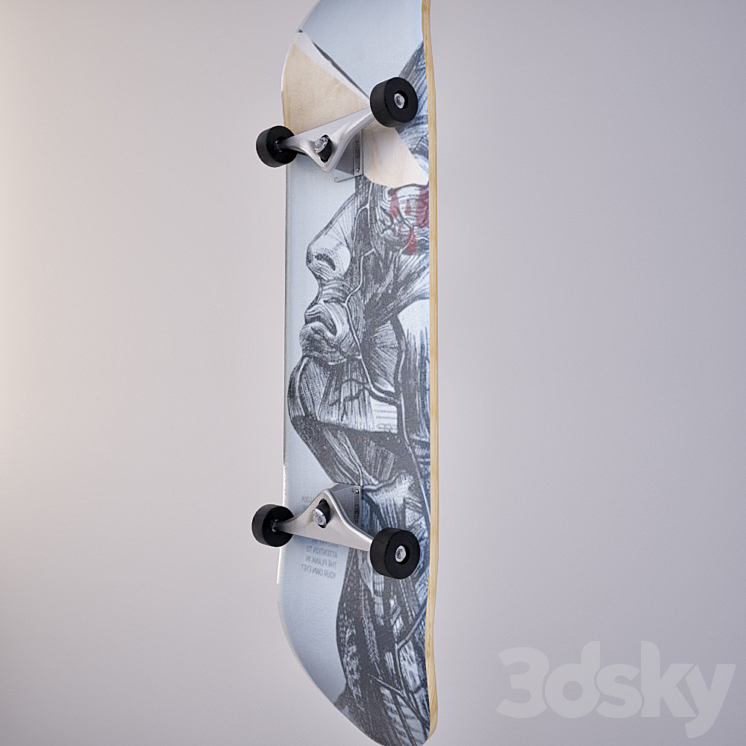 Skateboard wall decor 3DS Max - thumbnail 2