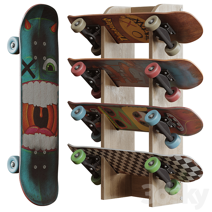 Skateboards_set 3DS Max - thumbnail 1