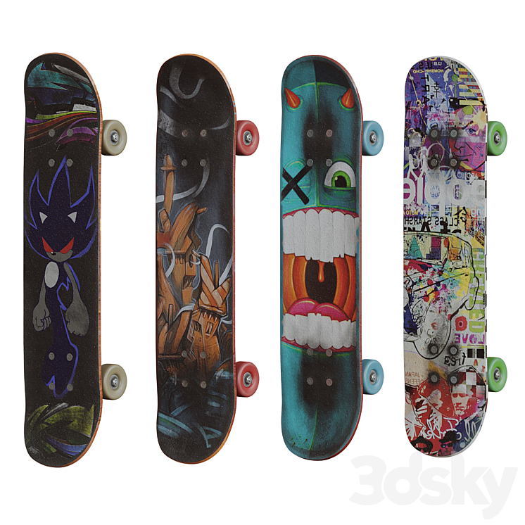 Skateboards_set 3DS Max - thumbnail 2