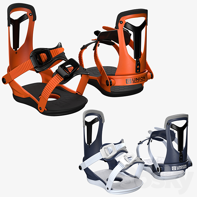 Snowboard + Boots + Bindings 3DS Max Model - thumbnail 3