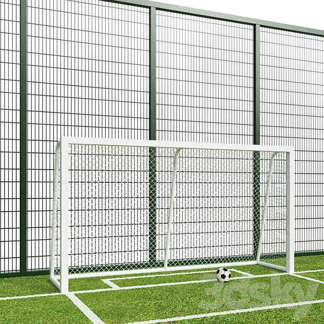 Soccer football field 3DS Max Model - thumbnail 4