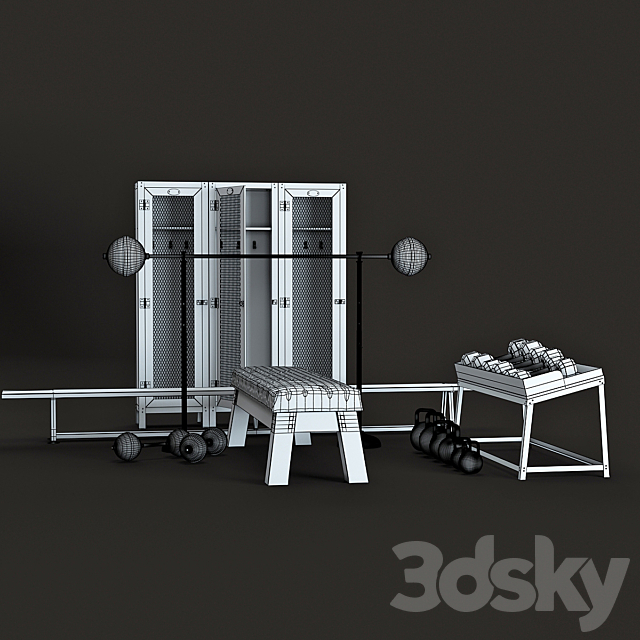 Sport set retro 3DS Max Model - thumbnail 2