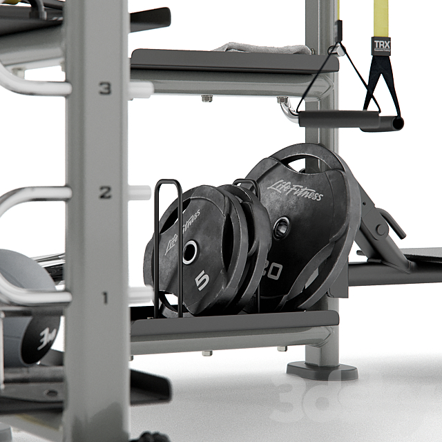 Sport trainer Life Fitness Synrgy 360 3DS Max Model - thumbnail 3