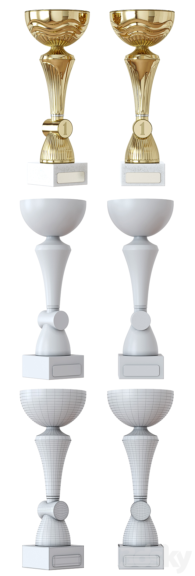 Sports awards and cups. Decor 3DSMax File - thumbnail 2