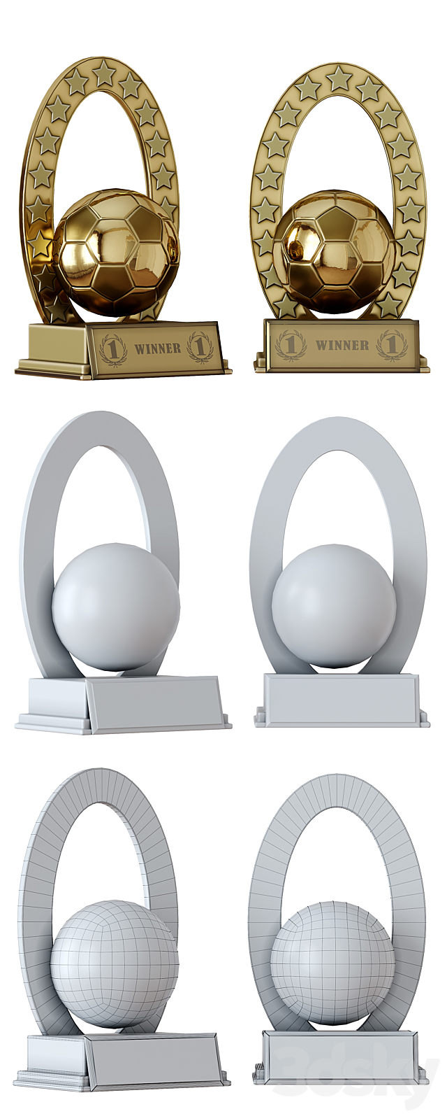 Sports awards and cups. Decor 3DSMax File - thumbnail 3