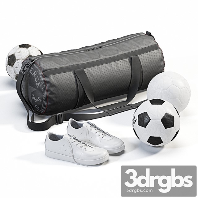 Sports bag with sneakers and balls 3dsmax Download - thumbnail 1