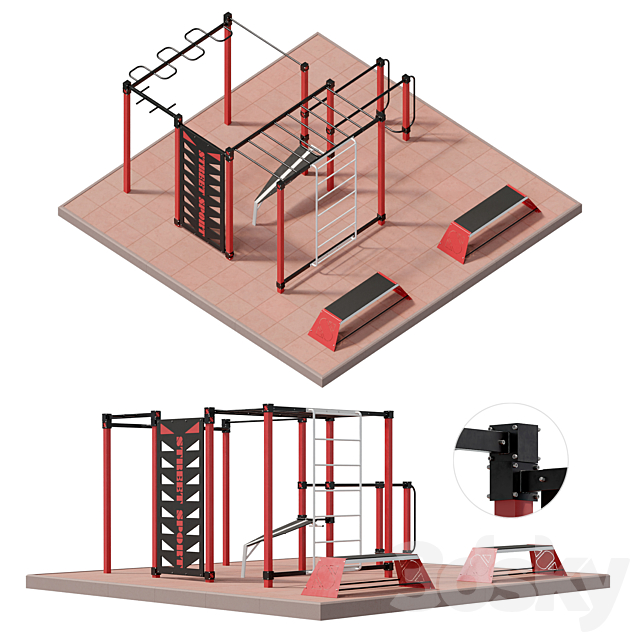 Sports complex street sport S-20 3DSMax File - thumbnail 1