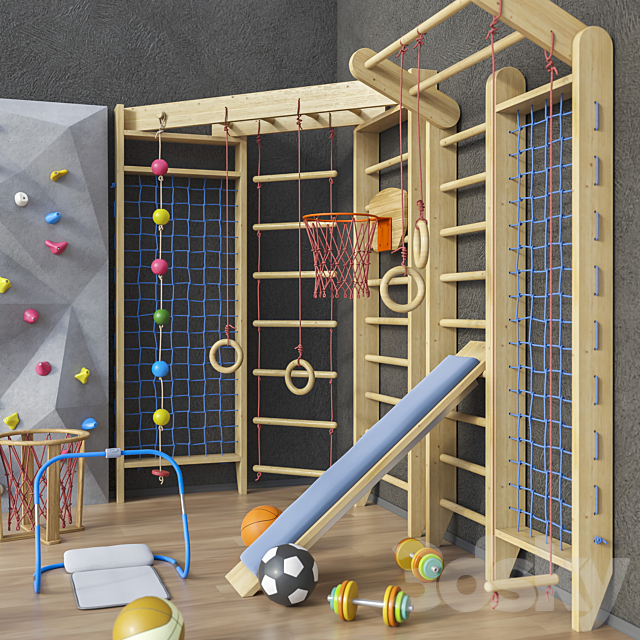 Sports furniture and equipment set 1 3DSMax File - thumbnail 2