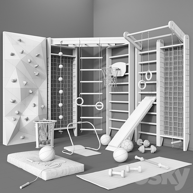 Sports furniture and equipment set 1 3DSMax File - thumbnail 3