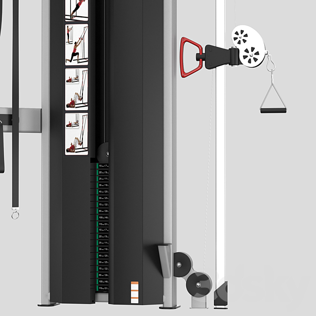 Star Trac INSTINCT DUAL ADJUSTABLE PULLEY 3DSMax File - thumbnail 4