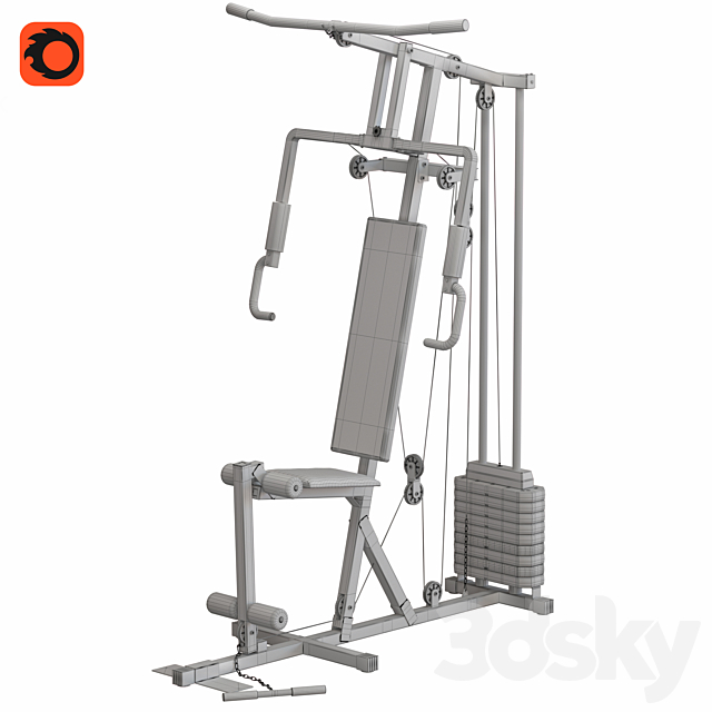 Strength trainer 3DS Max Model - thumbnail 6