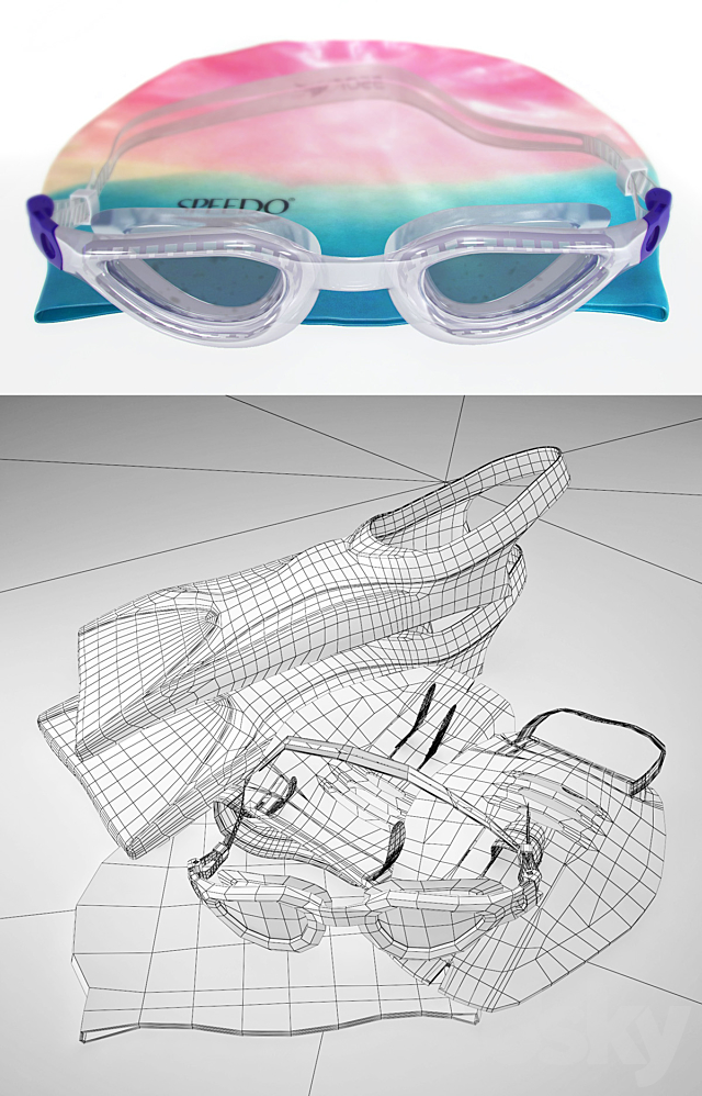 Swimming set _ Set for swimming 3DS Max Model - thumbnail 3