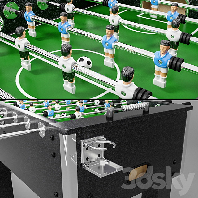 Table football 3DS Max Model - thumbnail 2