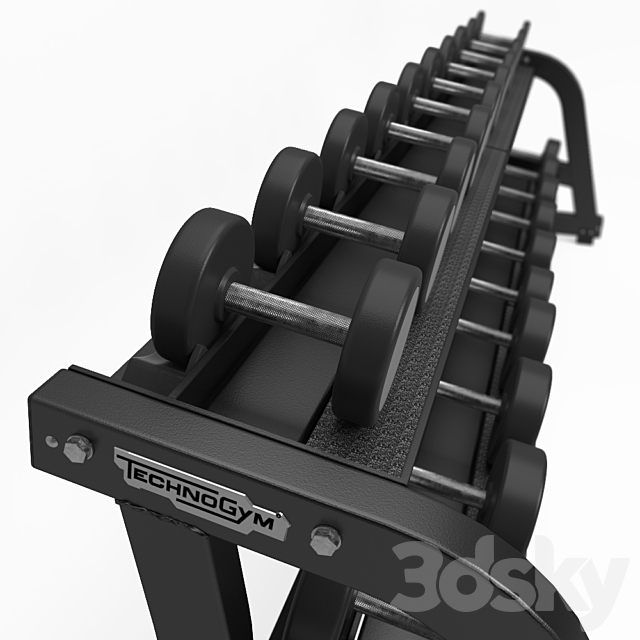 TECHNOGYM. PURE STRENGTH – ADJUSTABLE BENCH; FREE WEIGHTS – DUMBBELLS 3DSMax File - thumbnail 2