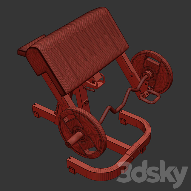 Technogym Scott Bench Pure 3DS Max Model - thumbnail 5