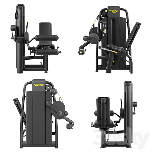 Technogym Selection 700 – Leg Curl 3ds Max - thumbnail 3