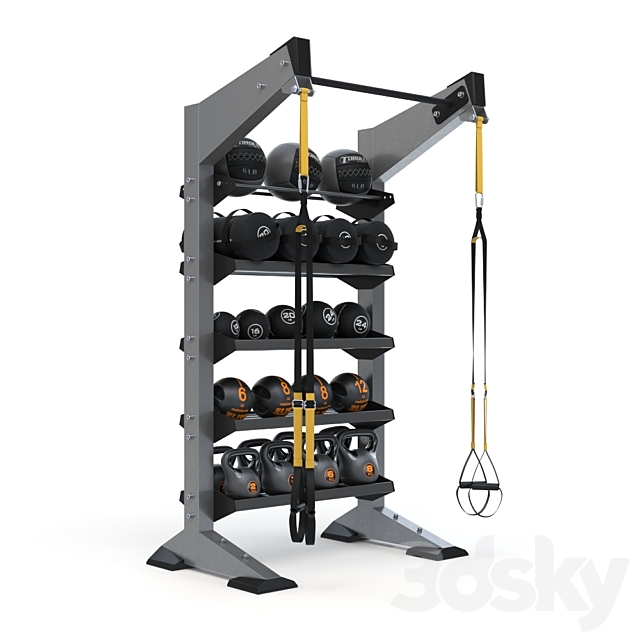 Torque Fitness – X-Create 1-Module Storage Wall 3DSMax File - thumbnail 1