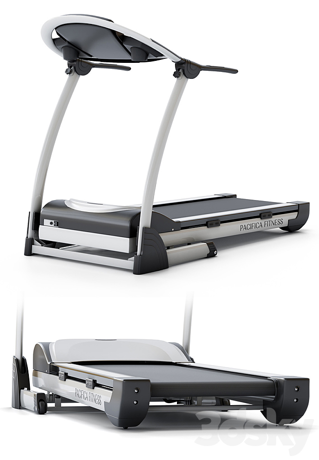 Treadmill EUROFIT Pacifica fitness. Training apparatus 3DS Max Model - thumbnail 3