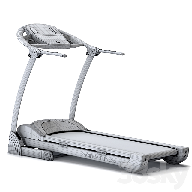 Treadmill EUROFIT Pacifica fitness. Training apparatus 3DS Max Model - thumbnail 7