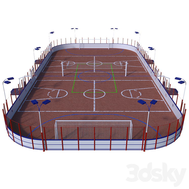 Universal sports field 3DS Max - thumbnail 1