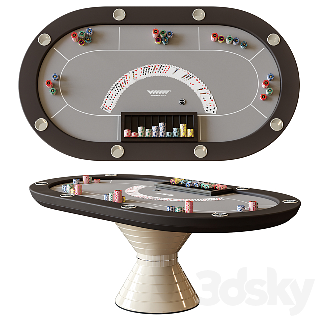 Vismara design poker table 3DSMax File - thumbnail 1