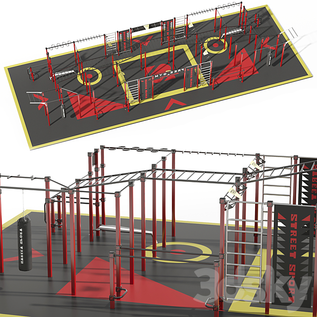 Workout street sport SFG 3DS Max Model - thumbnail 2