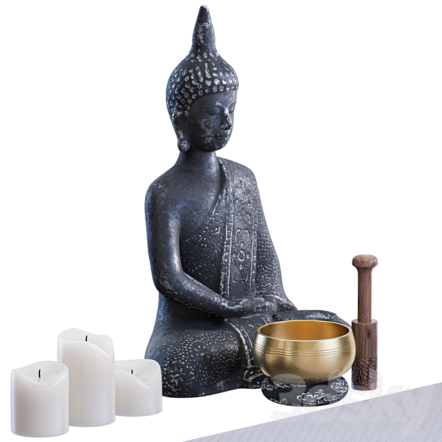 Yoga and Meditation Set 3DS Max Model - thumbnail 2