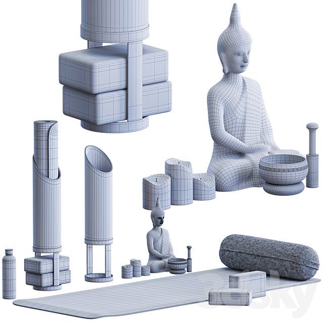 Yoga and Meditation Set 3DS Max Model - thumbnail 5