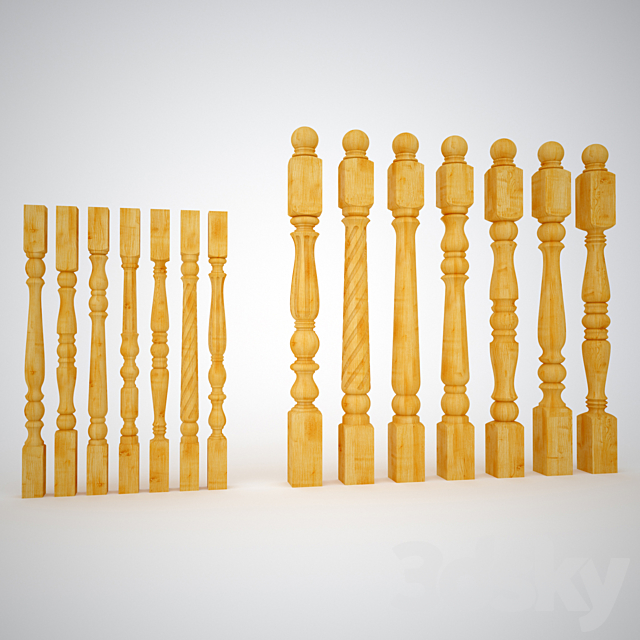 A collection of columns and balusters 3DSMax File - thumbnail 1