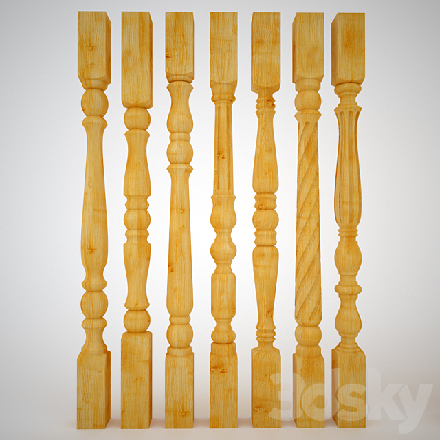 A collection of columns and balusters 3DSMax File - thumbnail 2