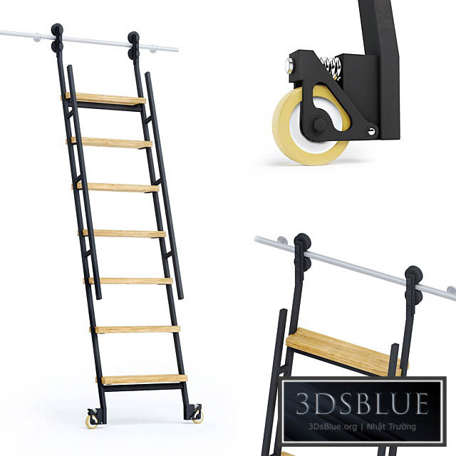 Animated sliding ladder MWE Industrieleiter 3DS Max - thumbnail 3