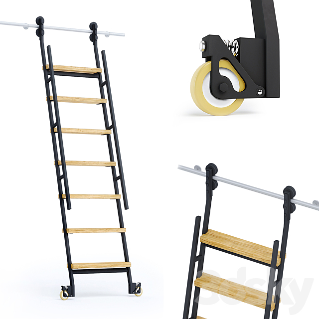 Animated sliding ladder MWE Industrieleiter 3DSMax File - thumbnail 1