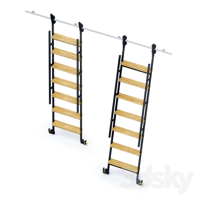 Animated sliding ladder MWE Industrieleiter 3DSMax File - thumbnail 2