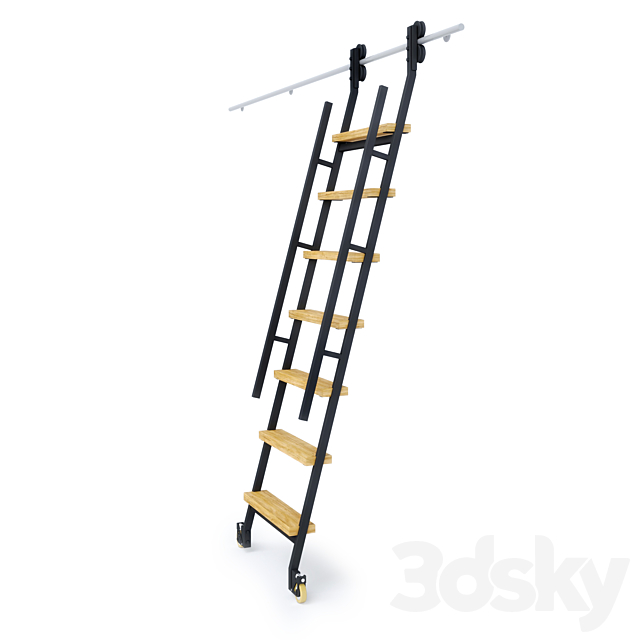 Animated sliding ladder MWE Industrieleiter 3DSMax File - thumbnail 4