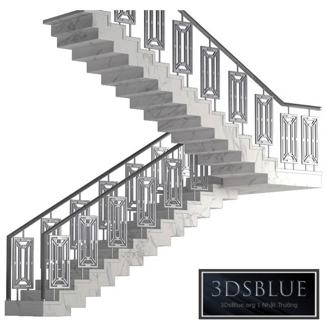 Art Deco marble stairs 3DS Max - thumbnail 3