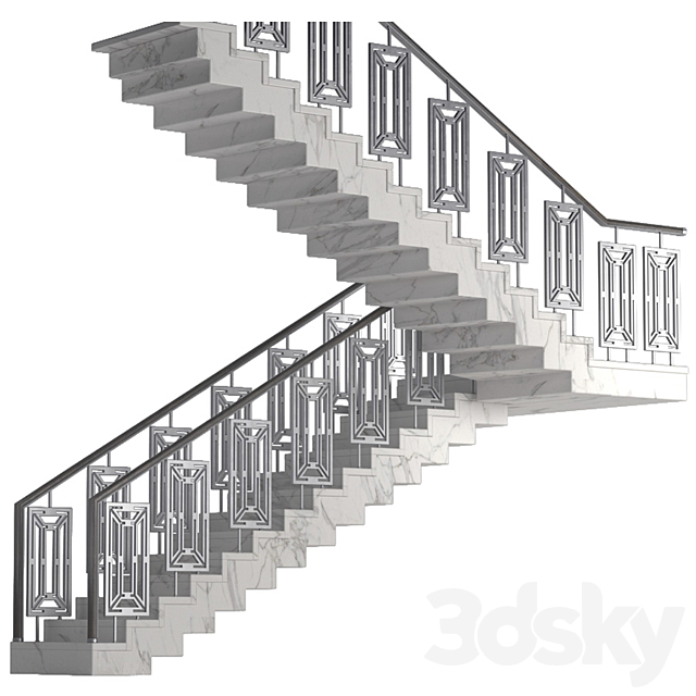 Art Deco marble stairs 3DSMax File - thumbnail 1