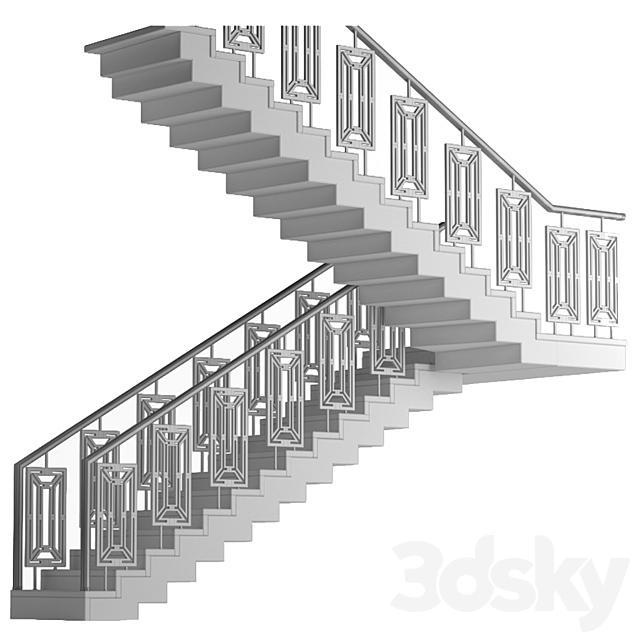 Art Deco marble stairs 3DSMax File - thumbnail 3